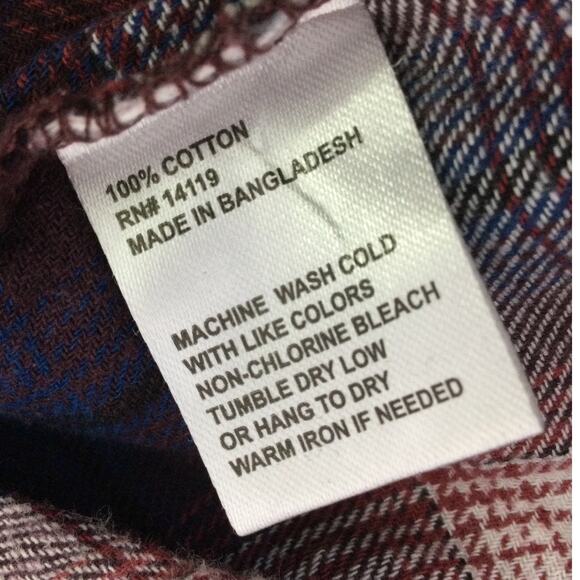 Cumberland Outfitters by Ely Western Cowboy Pearl Snap Plaid Cotton Flannel XL - Picture 10 of 13